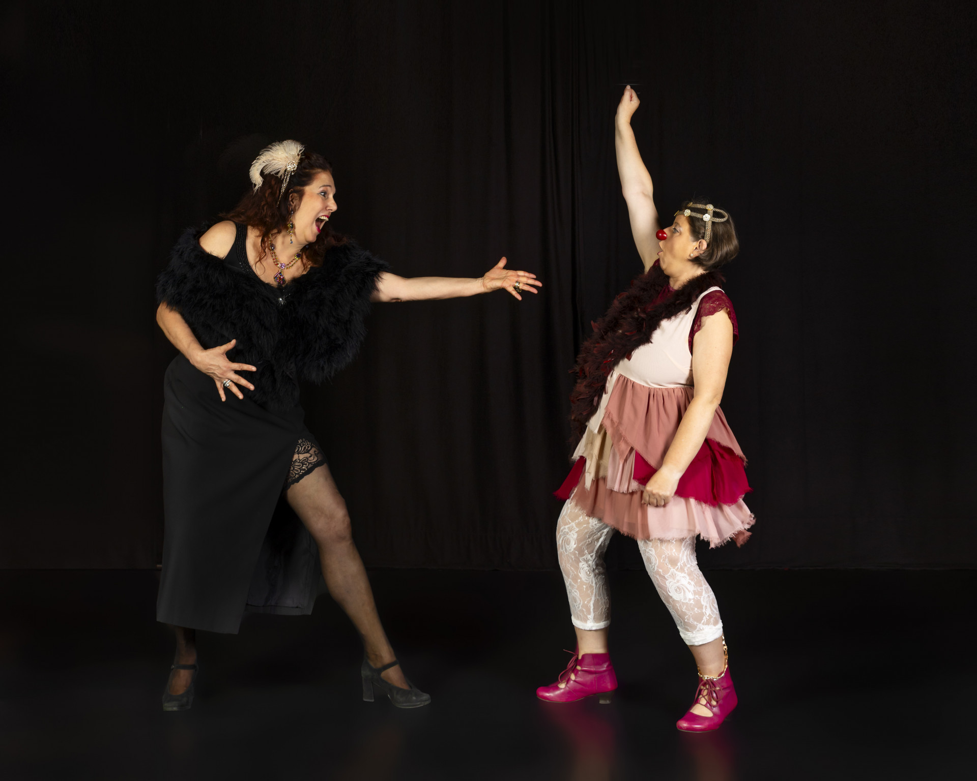 Nathalie-Stadler-Diva-Dolores und Stefanie-Schnitzler-Clownin-Fluse